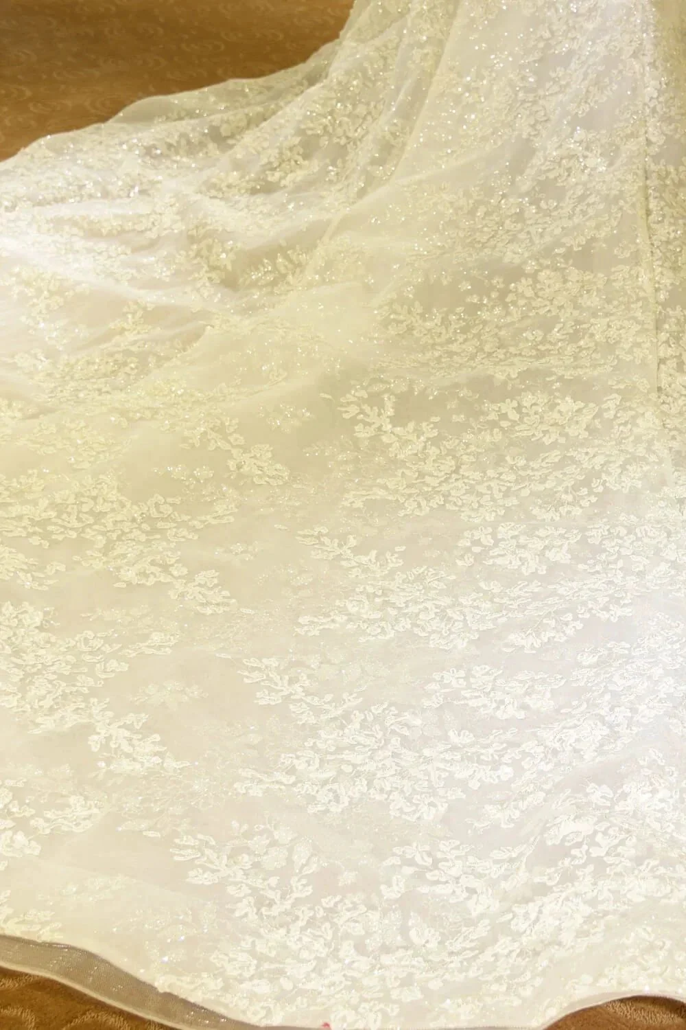 Gorgeous Short Sleeve Lace Tulle Princess Ivory Wedding Dress - Image 6