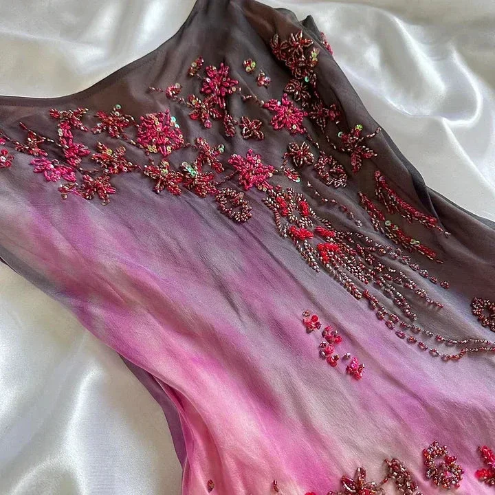 Gorgeous Spaghetti Straps Chiffon Beaded Evening Dress Mermaid Prom Dress Y8222 - Image 3