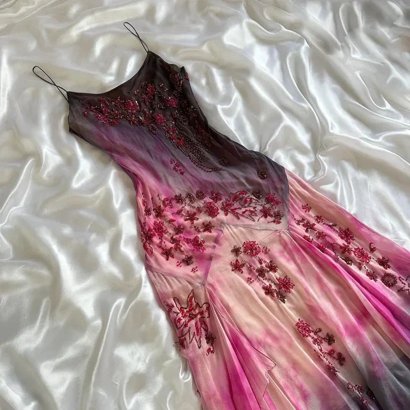 Gorgeous Spaghetti Straps Chiffon Beaded Evening Dress Mermaid Prom Dress Y8222 - Image 5