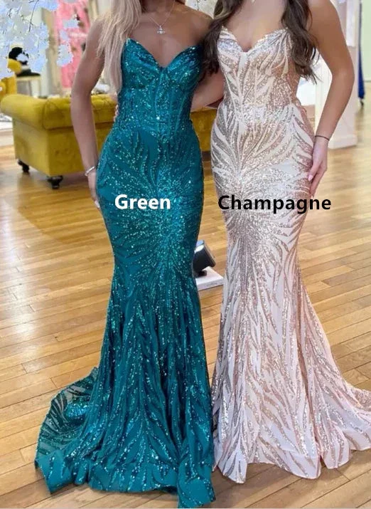 Gorgeous Spaghetti Straps Mermaid Evening Dress Long Prom Dress Y7886 - Image 2