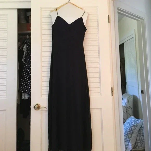 Gorgeous Straps Navy Blue V Neck Prom Dress Chiffon Beaded Party Dress Evening Gown Y7563 - Image 3