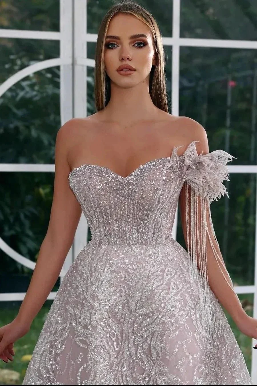 Gorgeous Sweetheart Off-the-shoulder Beading A-line Prom Dress - Image 2