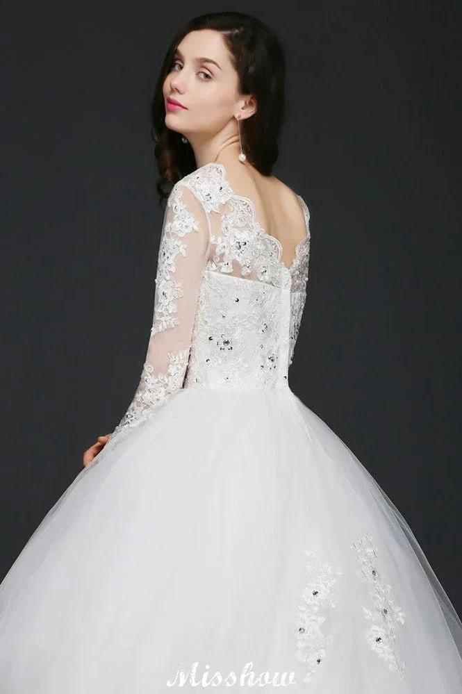 Gorgeous Tulle Ball Gowns Court Train Wedding Dresses - Image 5