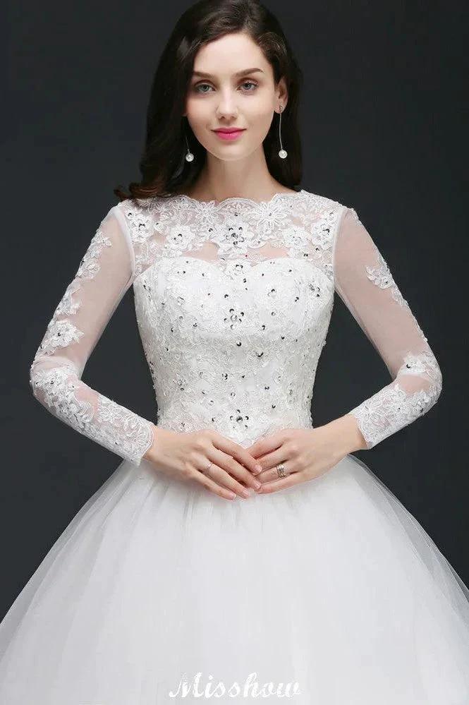 Gorgeous Tulle Ball Gowns Court Train Wedding Dresses - Image 6