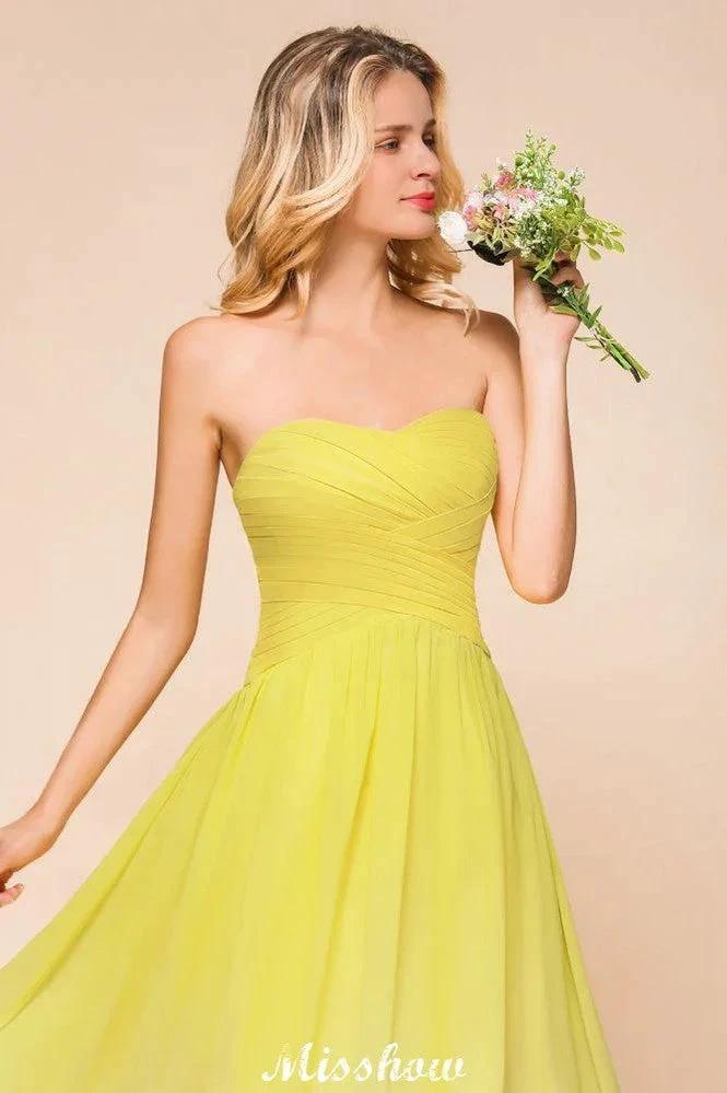 Gradient Sweetheart Floor Length Bridesmaid Dress Chiffon Wedding Party Dress - Image 8