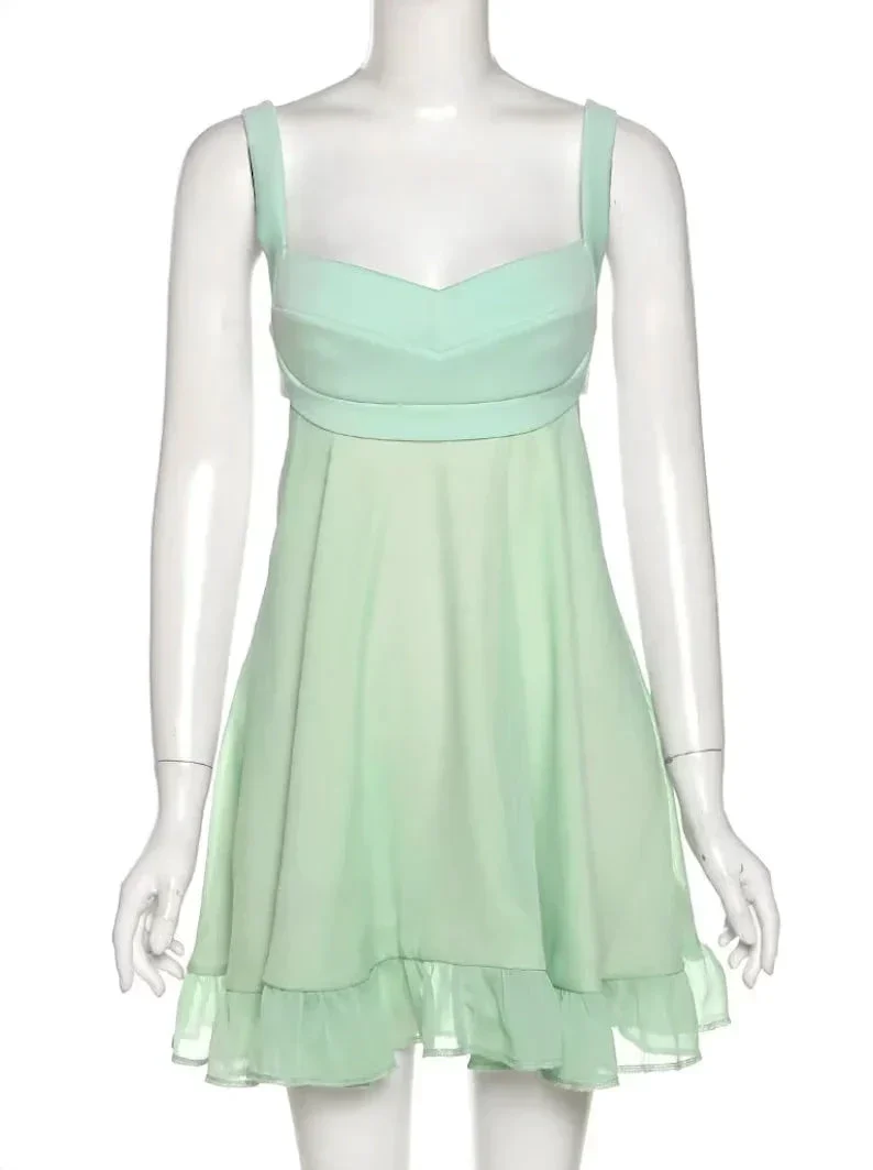 Green A-line Mini Homecoming Dress Backless Party Dress Y2510 - Image 3