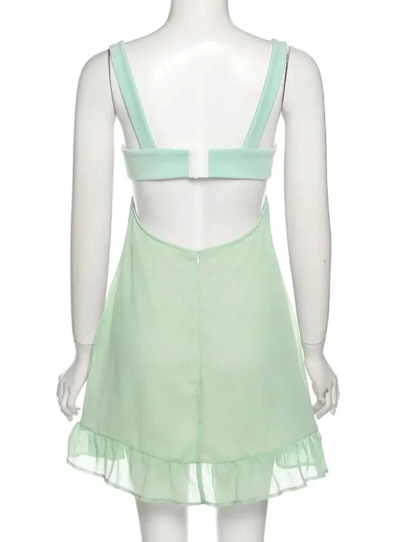 Green A-line Mini Homecoming Dress Backless Party Dress Y2510 - Image 5