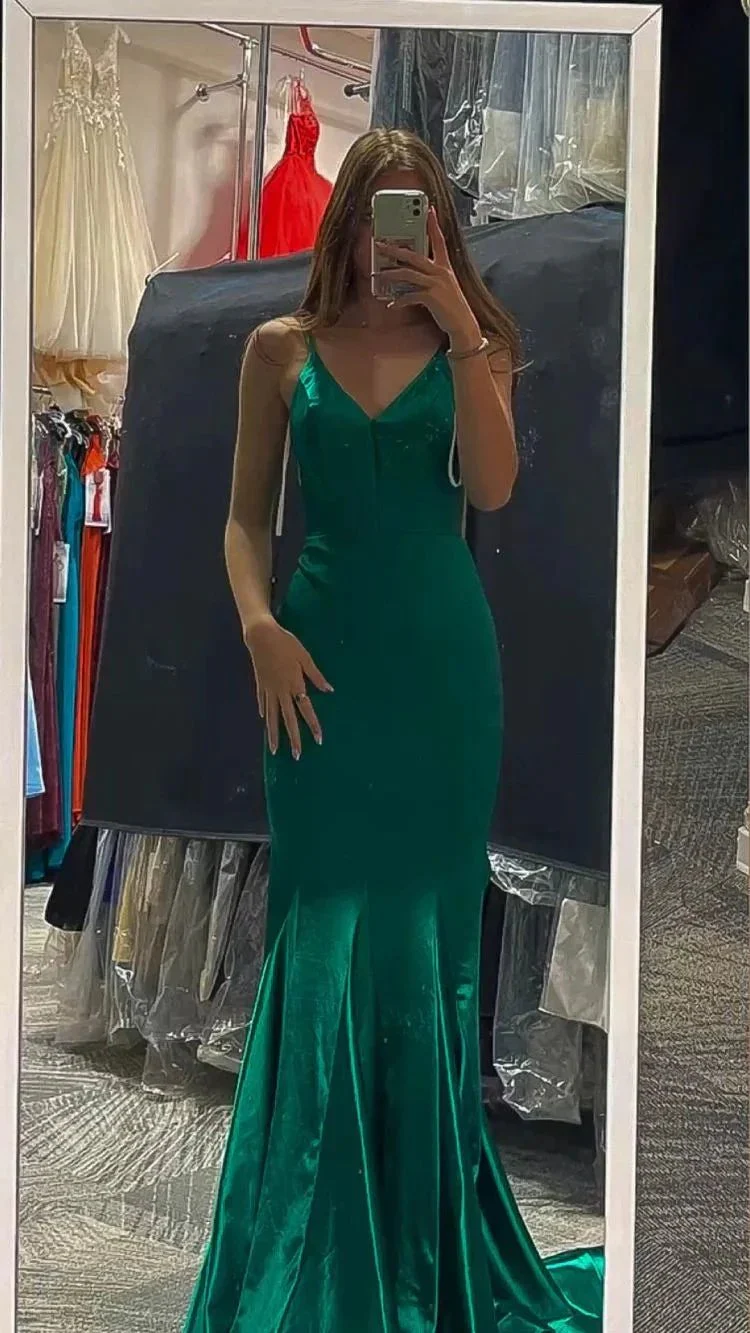 Green Mermaid Long Prom Dress Elegant Evening Dress Green Formal Gown Y423 - Image 2