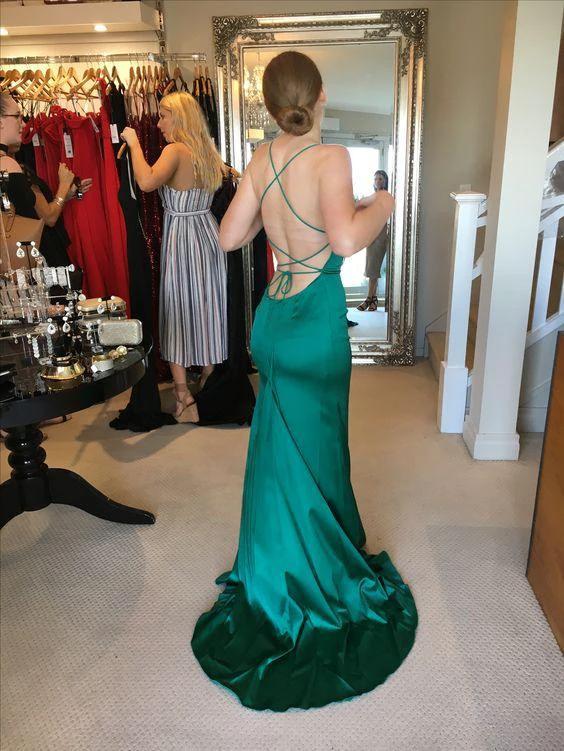 Green Mermaid Long Prom Evening Dress,Formal Dress Y640 - Image 2