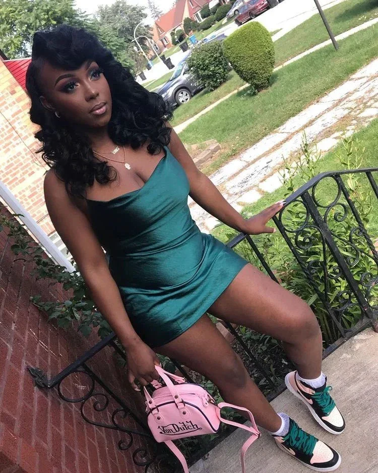 Green Sleeveless Short Homecoming Dress Graduation Dress Y2104 - Image 2