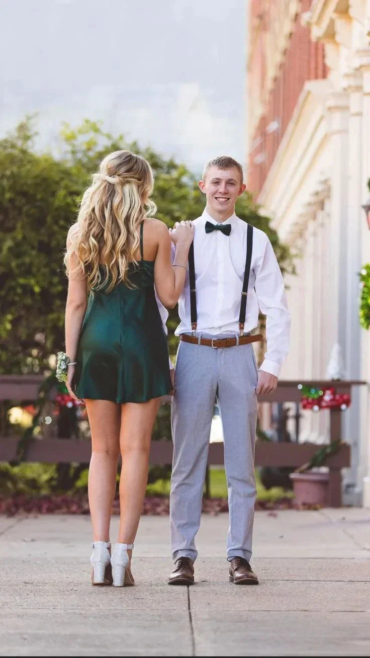 Green Spaghetti Straps Homecoming Dress Green Birthday Party Dress Y5476 - Image 2