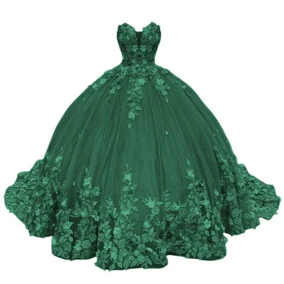 Green Sweetheart Sweet 16 Quinceanera Dresses Ball Gown for Girls Y7156 - Image 2