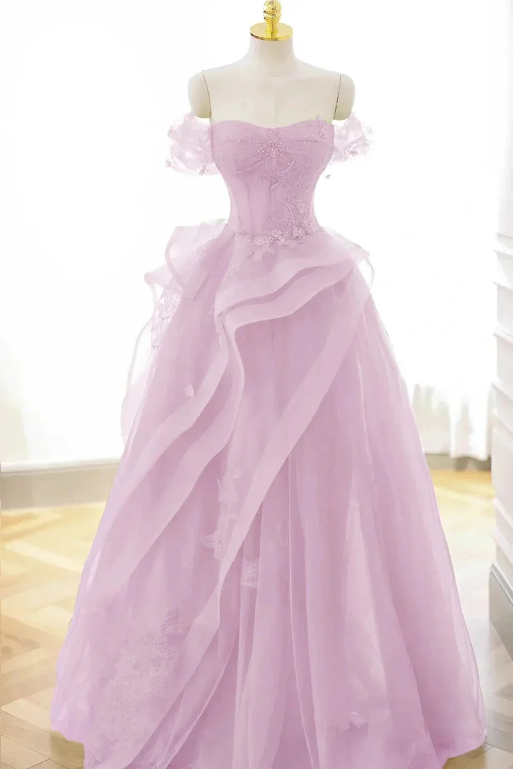 Nellie | Green Tulle Lace Long Prom Dress with Corset, Green Formal Party Dress - Image 7