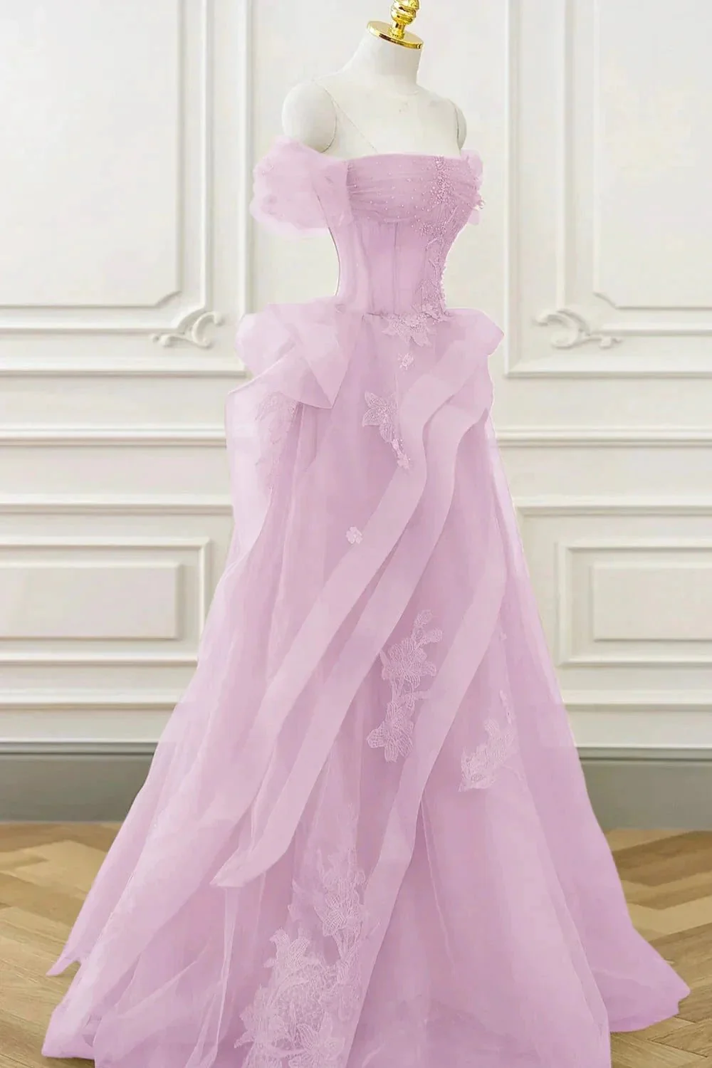 Nellie | Green Tulle Lace Long Prom Dress with Corset, Green Formal Party Dress - Image 8