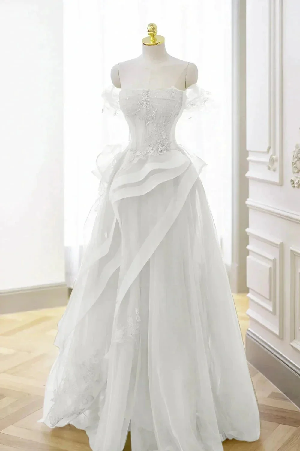 Nellie | Green Tulle Lace Long Prom Dress with Corset, Green Formal Party Dress - Image 9