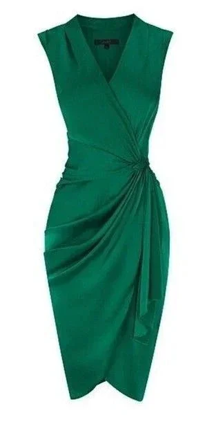 Green V Neck Wrap Short Homecoming Dress Y439 - Image 2