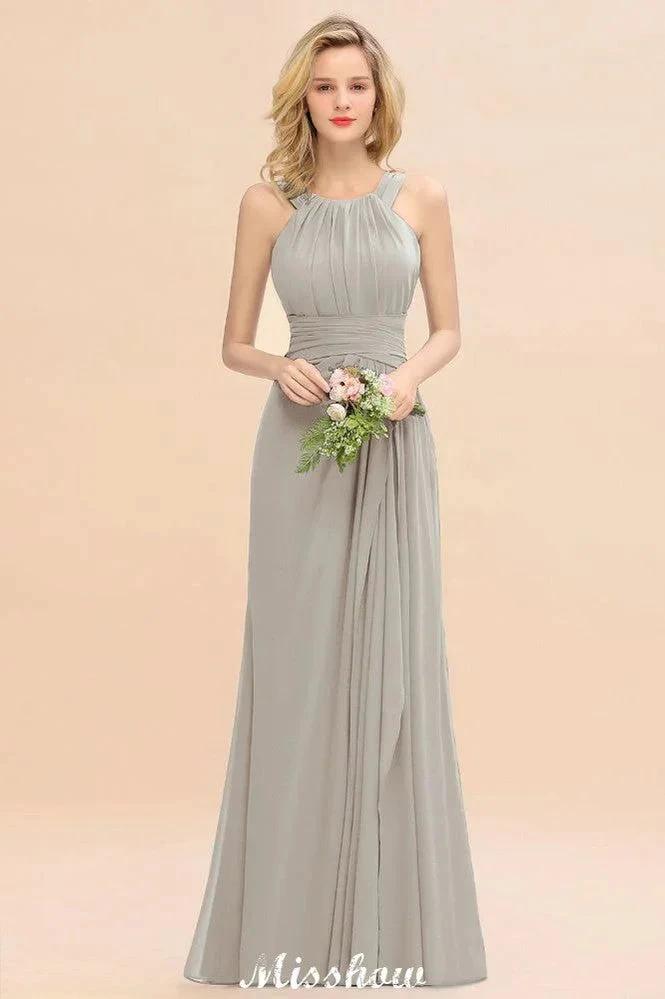 Halter A-line Bridesmaid Dresses Floor-Length Dress for Wedding Party - Image 8