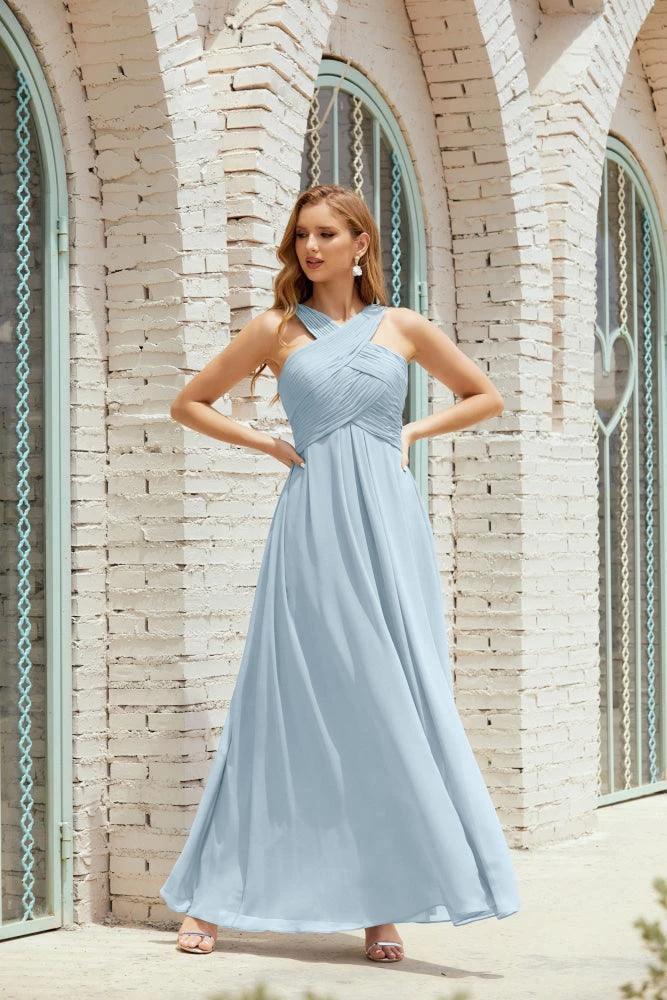 Halter Bridesmaid Dresses Formal Cocktail Prom Gown 28015 - Image 10