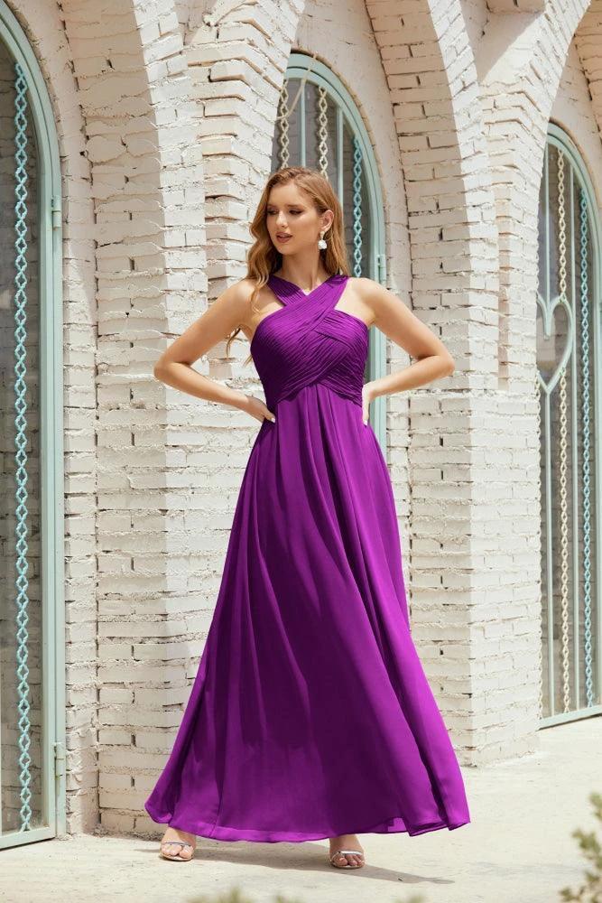 Halter Bridesmaid Dresses Formal Cocktail Prom Gown 28015 - Image 106