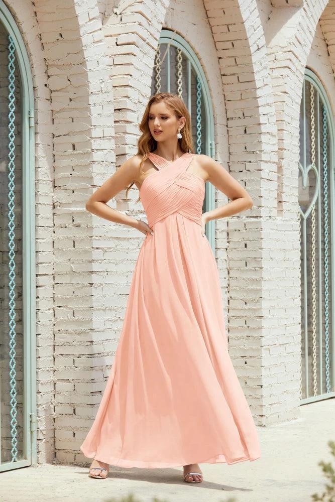 Halter Bridesmaid Dresses Formal Cocktail Prom Gown 28015 - Image 118