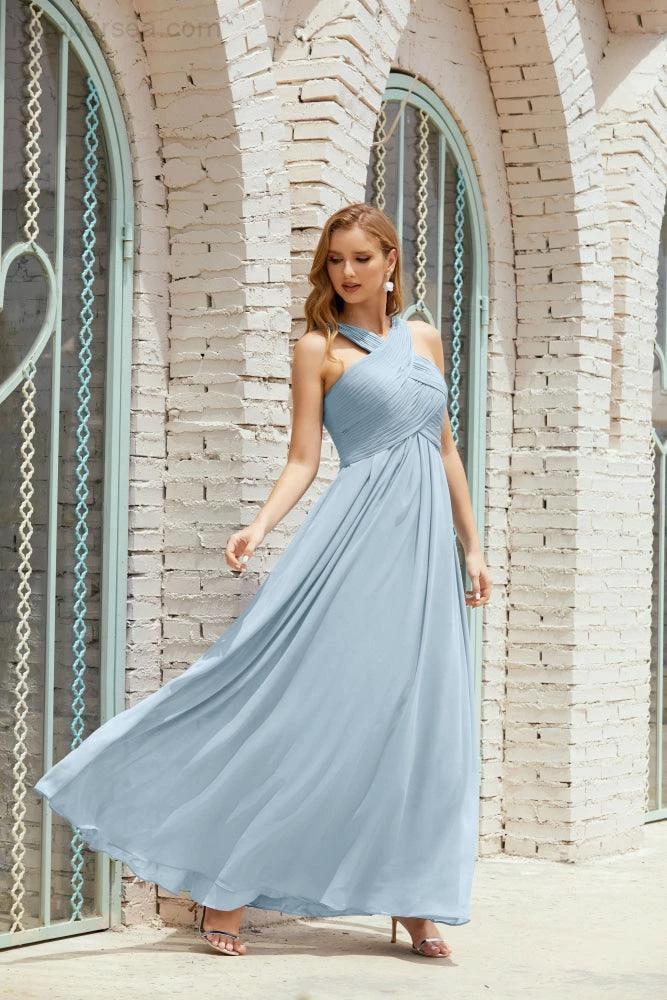 Halter Bridesmaid Dresses Formal Cocktail Prom Gown 28015 - Image 12
