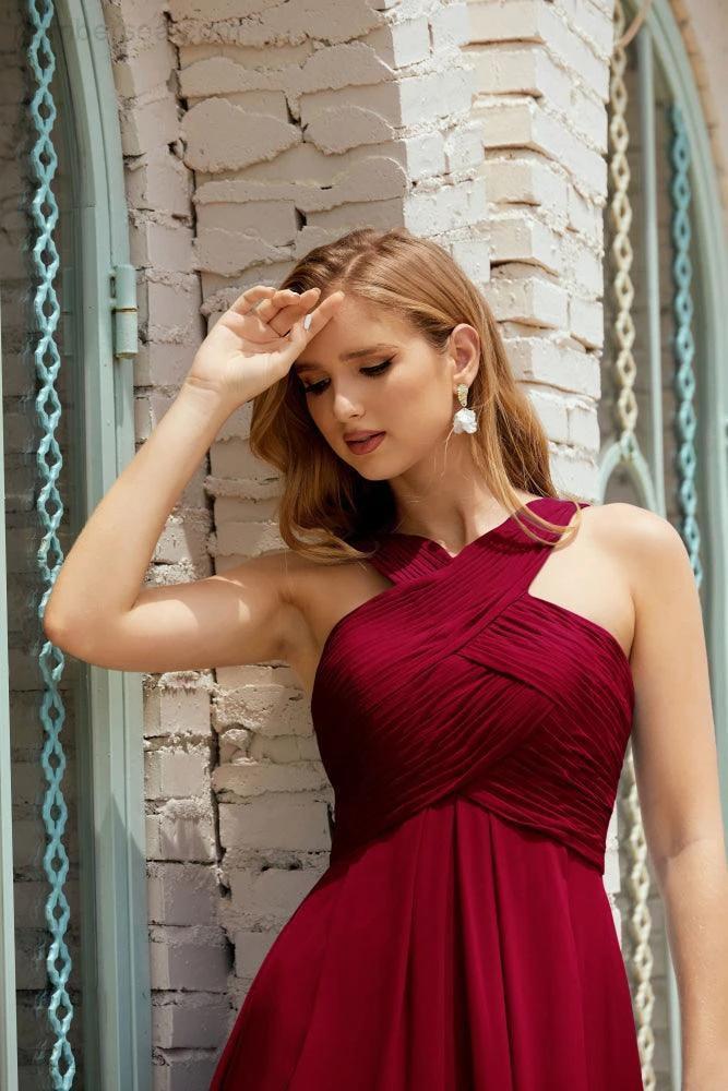 Halter Bridesmaid Dresses Formal Cocktail Prom Gown 28015 - Image 123
