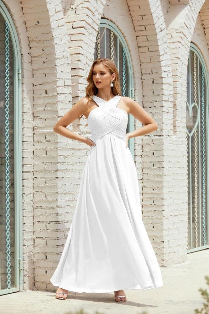 Halter Bridesmaid Dresses Formal Cocktail Prom Gown 28015 - Image 124