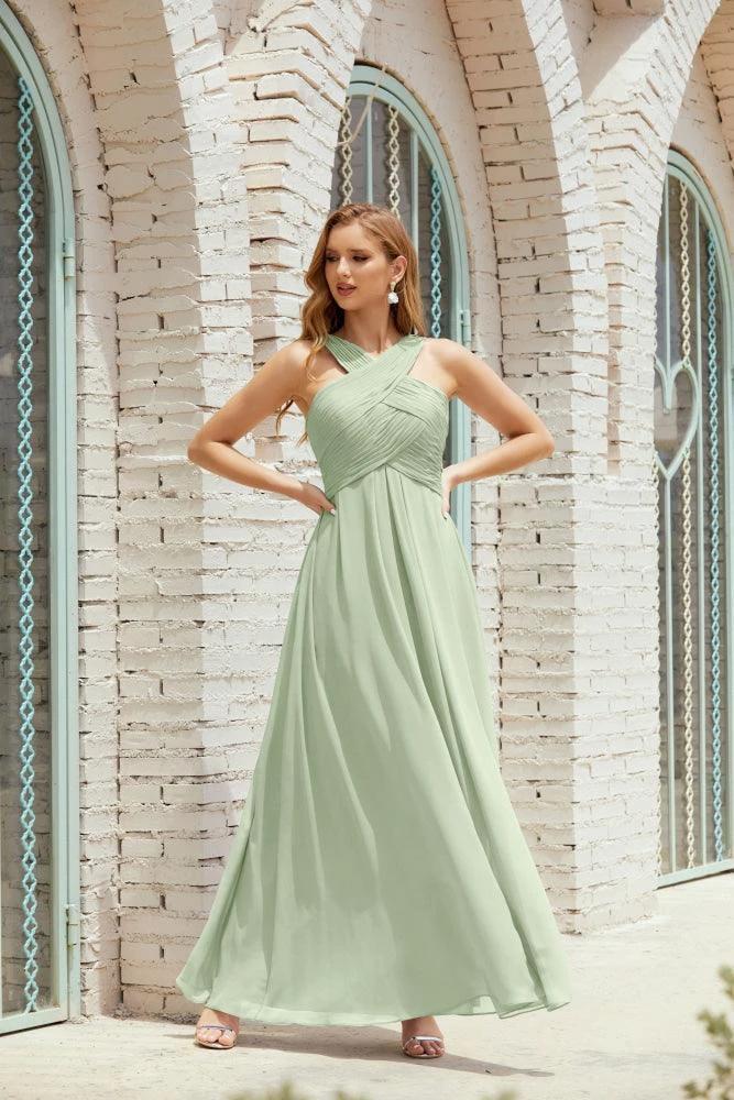 Halter Bridesmaid Dresses Formal Cocktail Prom Gown 28015 - Image 13