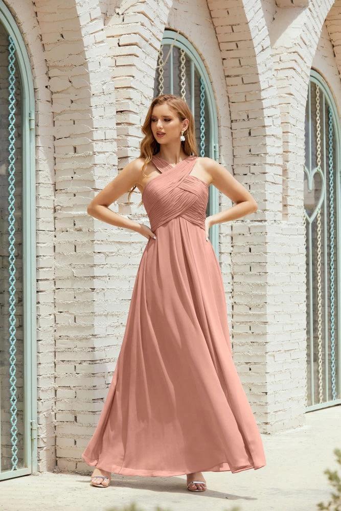Halter Bridesmaid Dresses Formal Cocktail Prom Gown 28015 - Image 16
