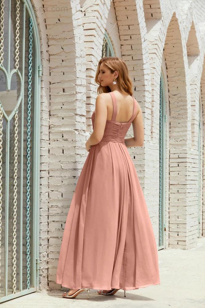Halter Bridesmaid Dresses Formal Cocktail Prom Gown 28015 - Image 17