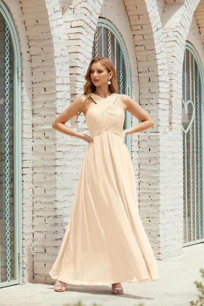 Halter Bridesmaid Dresses Formal Cocktail Prom Gown 28015 - Image 22