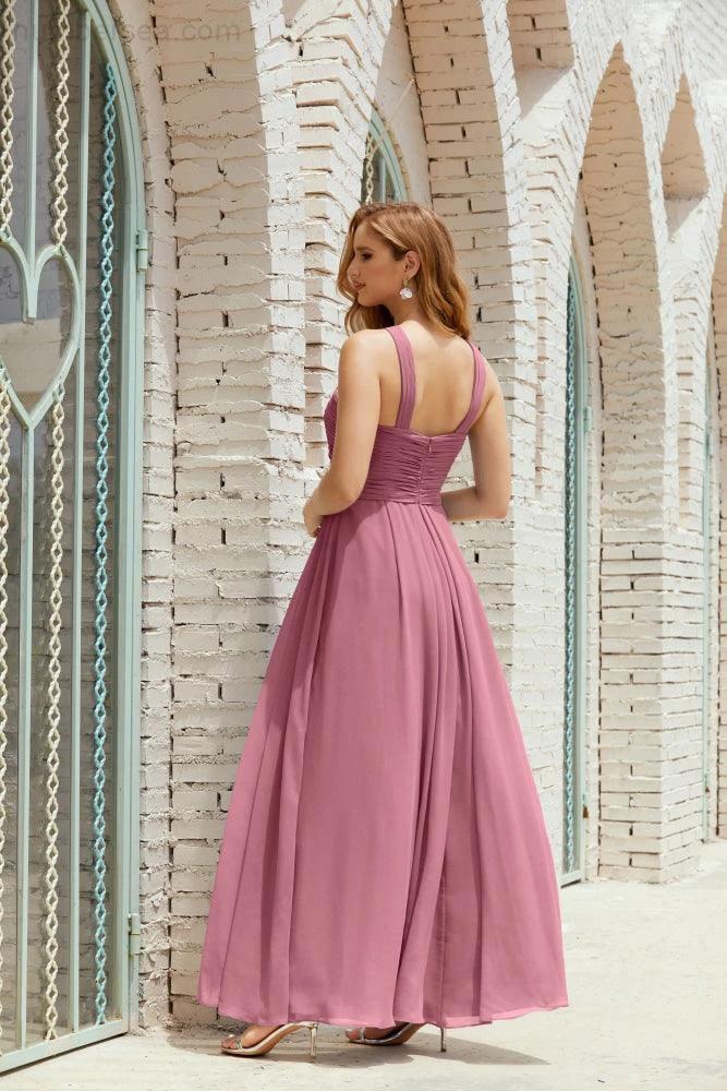 Halter Bridesmaid Dresses Formal Cocktail Prom Gown 28015 - Image 32