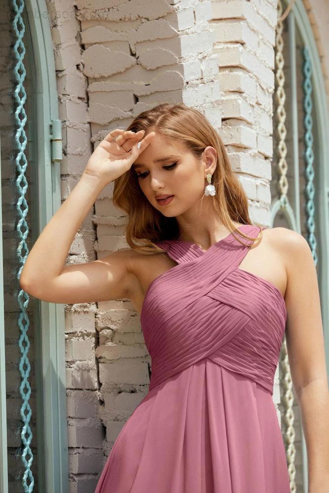 Halter Bridesmaid Dresses Formal Cocktail Prom Gown 28015 - Image 33