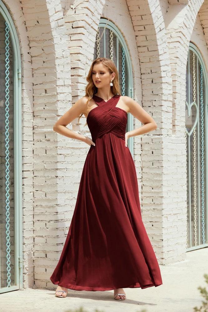 Halter Bridesmaid Dresses Formal Cocktail Prom Gown 28015 - Image 34