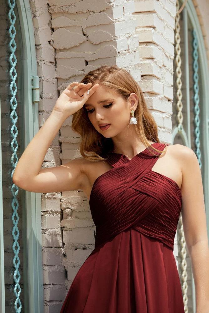 Halter Bridesmaid Dresses Formal Cocktail Prom Gown 28015 - Image 36
