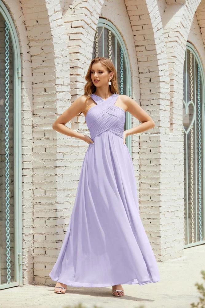 Halter Bridesmaid Dresses Formal Cocktail Prom Gown 28015 - Image 40