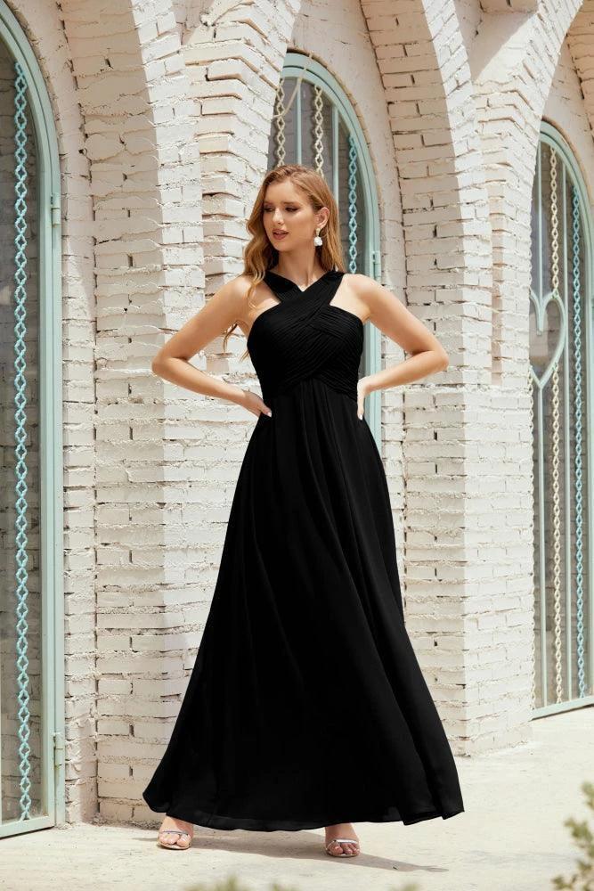 Halter Bridesmaid Dresses Formal Cocktail Prom Gown 28015 - Image 43