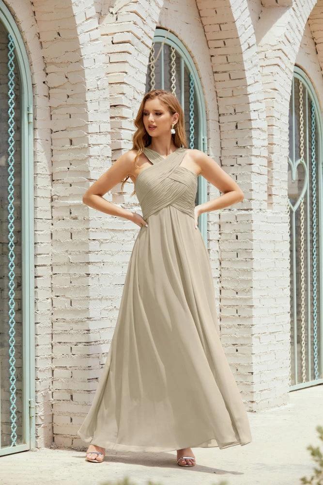 Halter Bridesmaid Dresses Formal Cocktail Prom Gown 28015 - Image 46