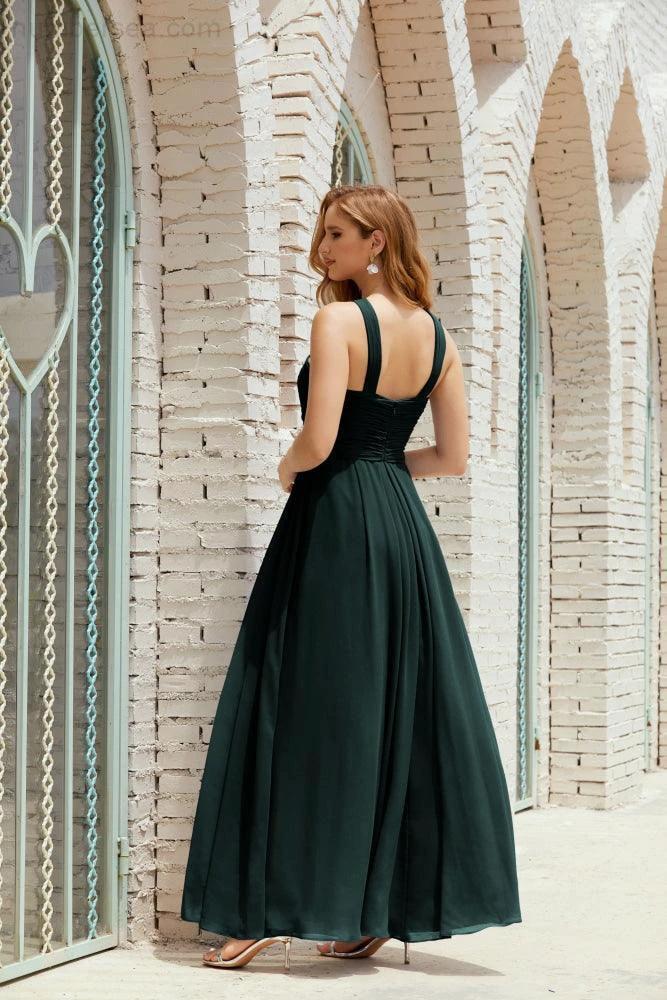 Halter Bridesmaid Dresses Formal Cocktail Prom Gown 28015 - Image 50