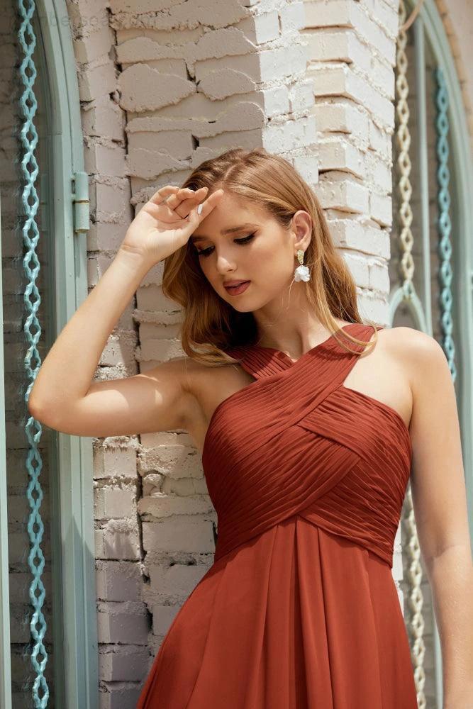 Halter Bridesmaid Dresses Formal Cocktail Prom Gown 28015 - Image 57