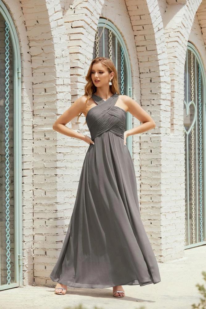 Halter Bridesmaid Dresses Formal Cocktail Prom Gown 28015 - Image 58