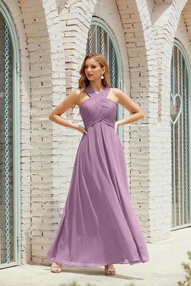 Halter Bridesmaid Dresses Formal Cocktail Prom Gown 28015 - Image 61