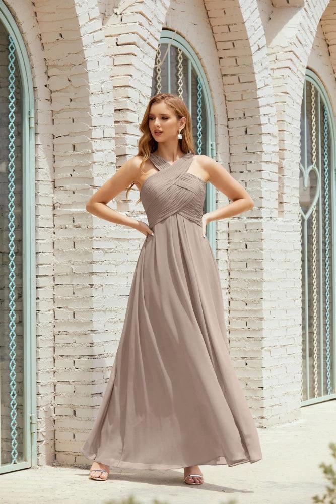 Halter Bridesmaid Dresses Formal Cocktail Prom Gown 28015 - Image 70
