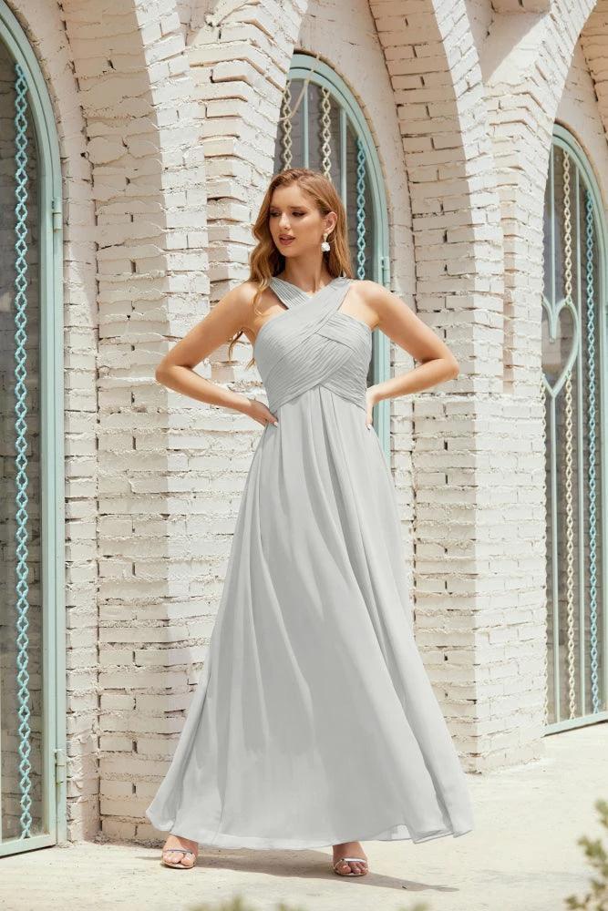 Halter Bridesmaid Dresses Formal Cocktail Prom Gown 28015 - Image 79