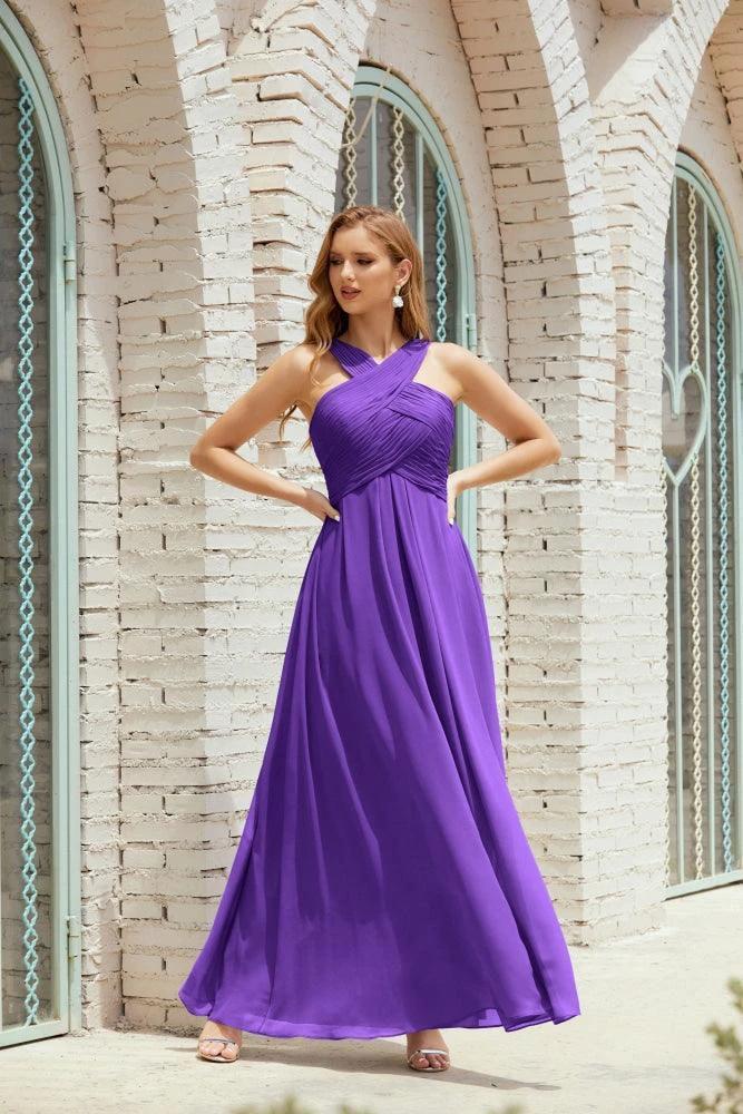 Halter Bridesmaid Dresses Formal Cocktail Prom Gown 28015 - Image 82