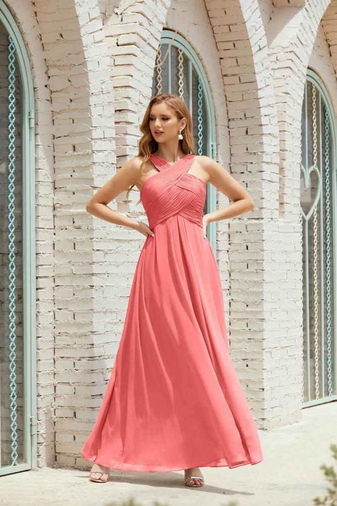 Halter Bridesmaid Dresses Formal Cocktail Prom Gown 28015 - Image 88