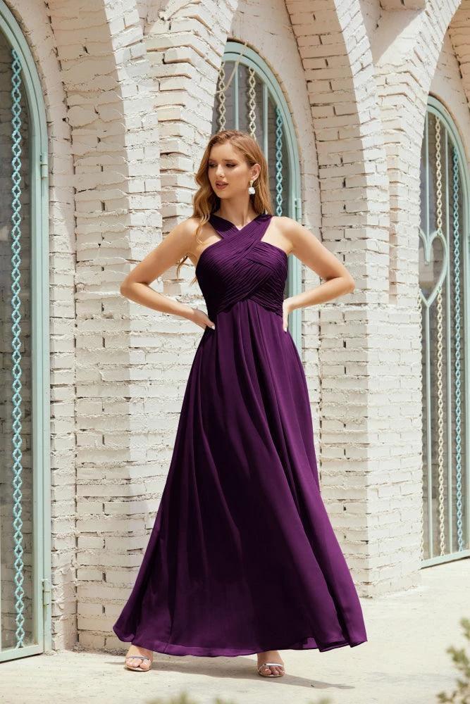 Halter Bridesmaid Dresses Formal Cocktail Prom Gown 28015 - Image 91