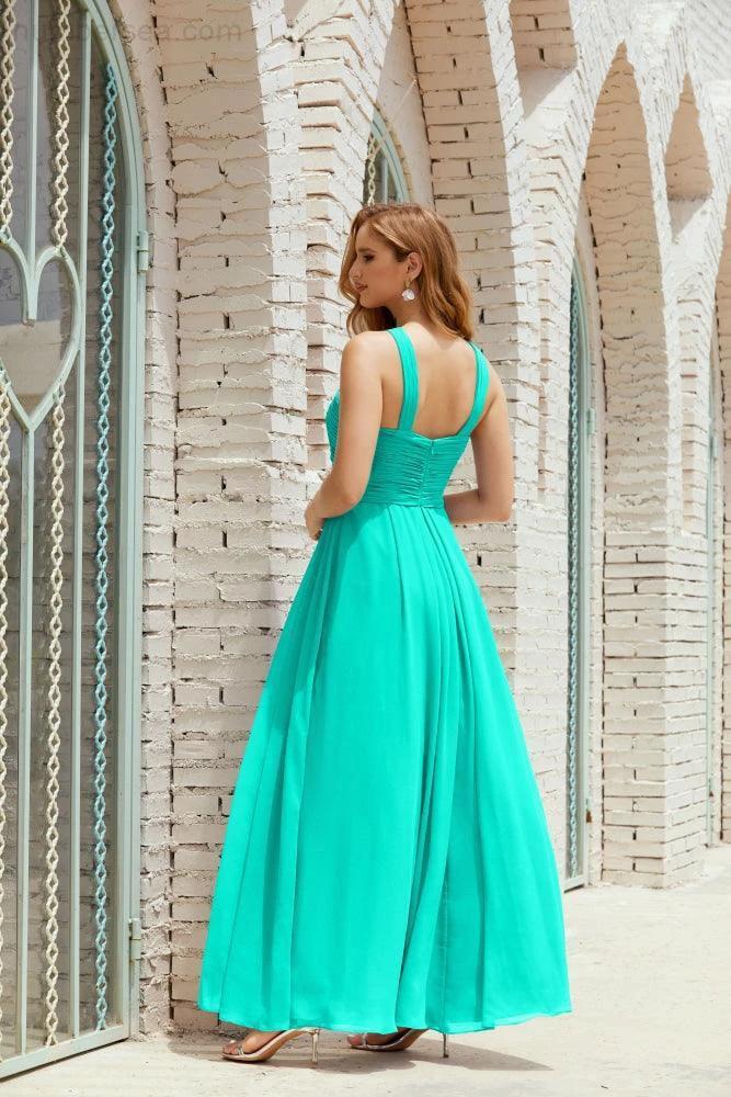 Halter Bridesmaid Dresses Formal Cocktail Prom Gown 28015 - Image 95