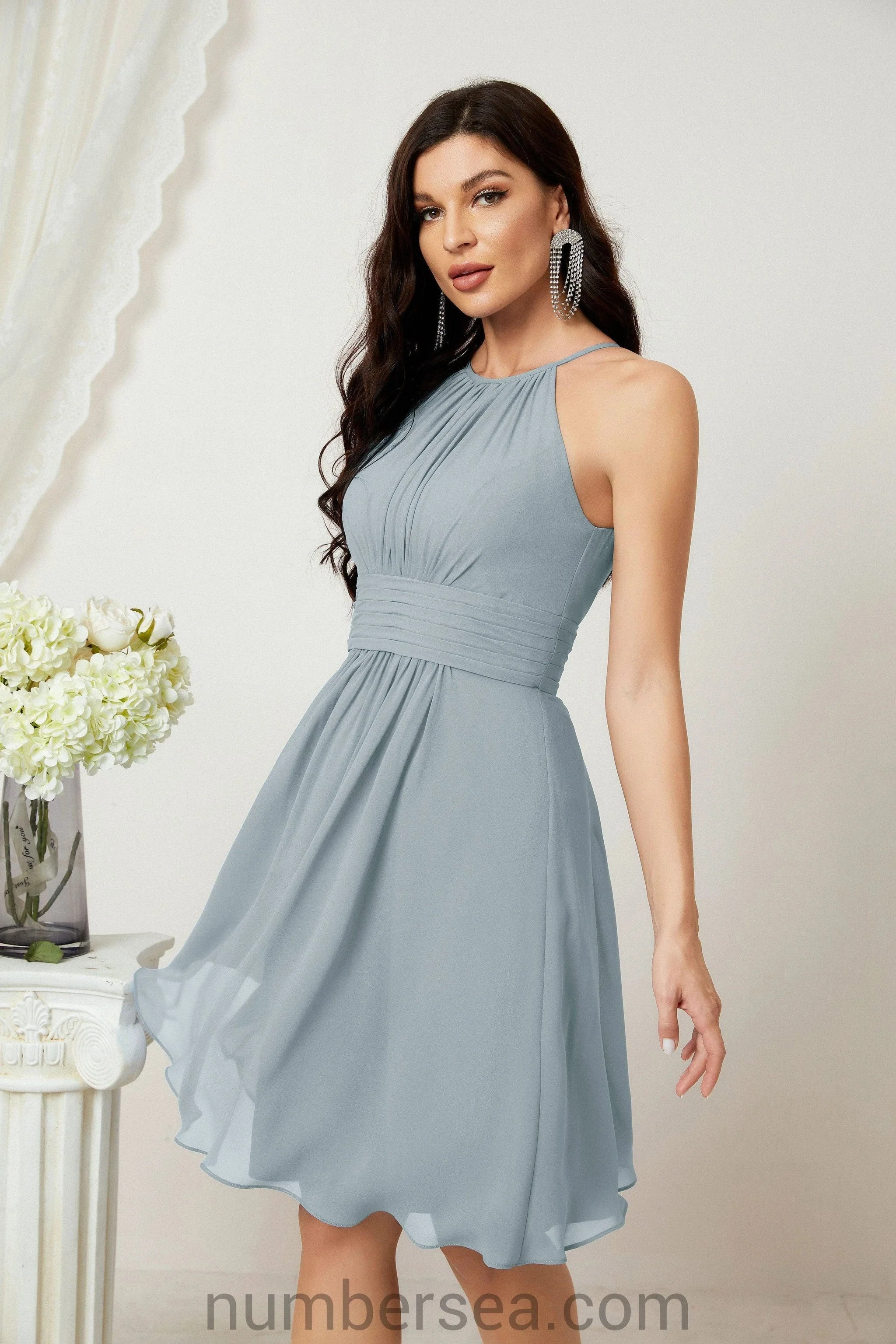 Halter Homecoming Dresses Formal Evening Party Cocktail Dress 28011 - Image 100
