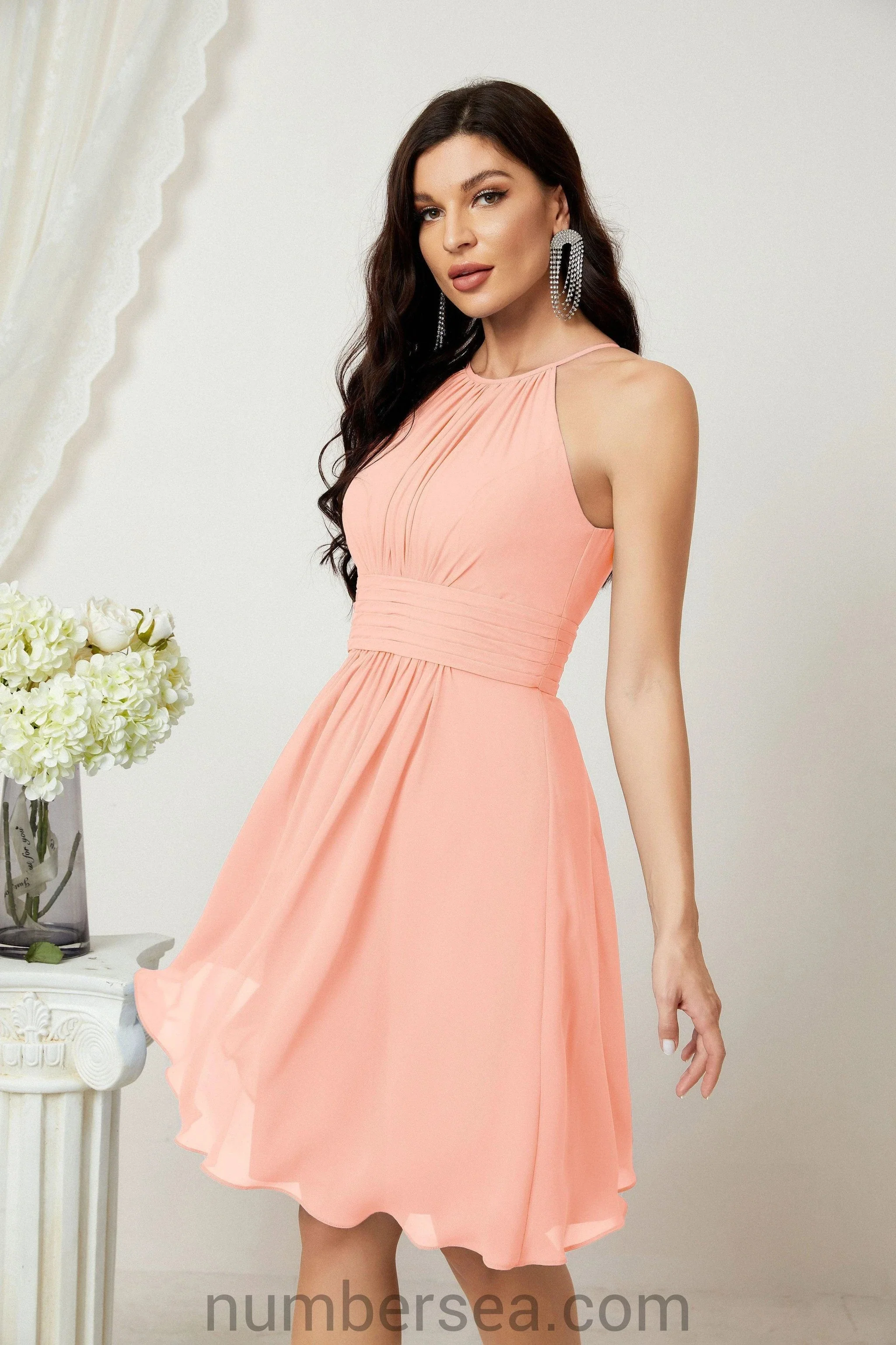 Halter Homecoming Dresses Formal Evening Party Cocktail Dress 28011 - Image 116
